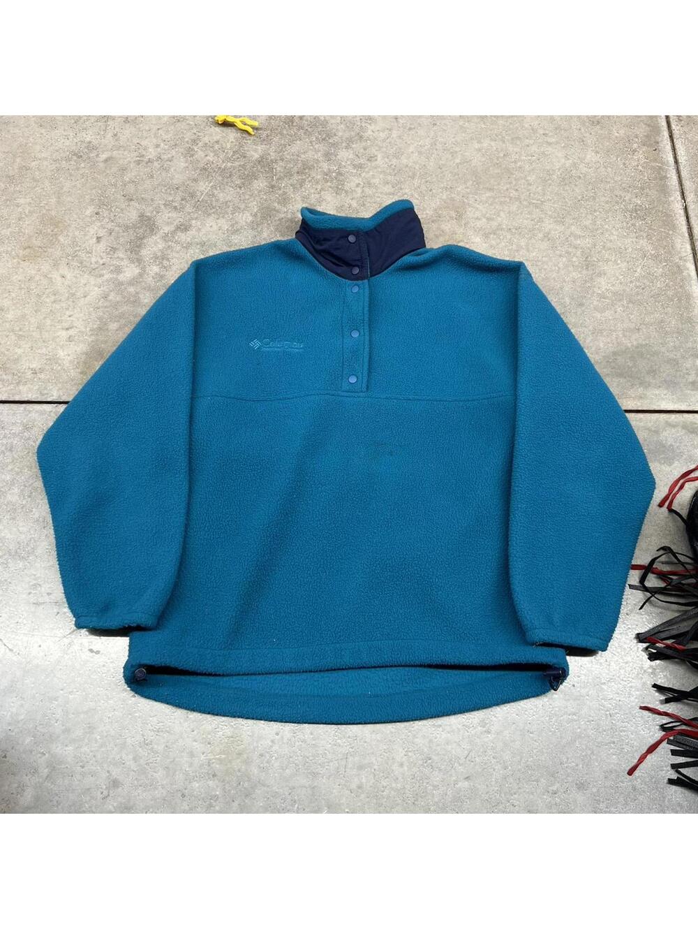 vintage columbia sportswear blue made in usa synchilla fleece jacket - Picture 1 of 3